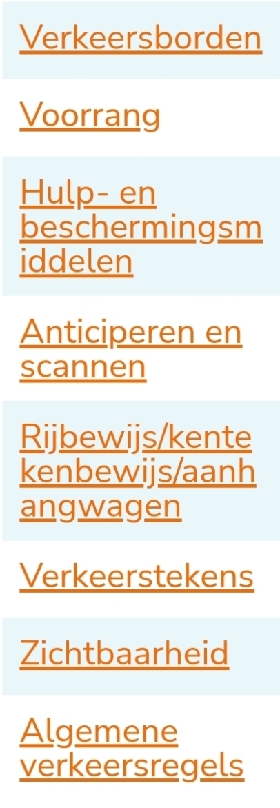 Onderwerpen verkeersquiz VVN