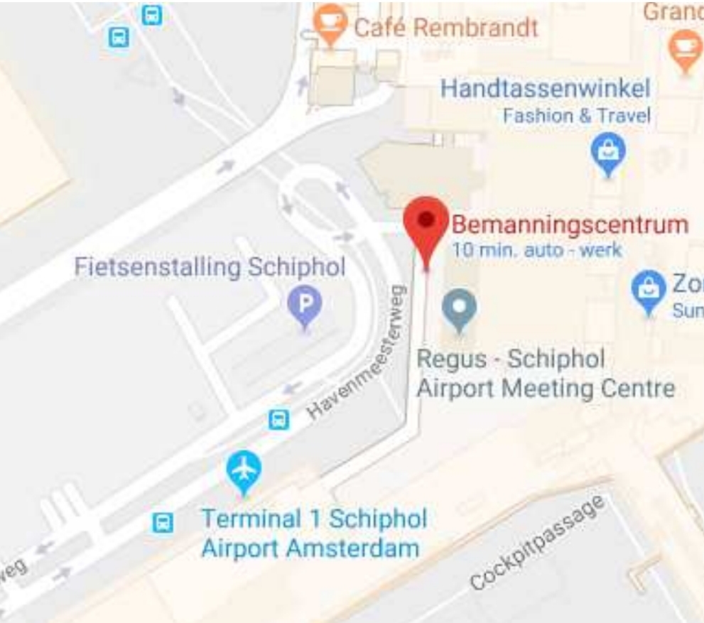 Plattegrond Schiphol Transavia pick-up point
